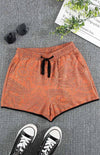 Tribal Print Drawstring Mid Waist Shorts