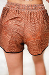 Tribal Print Drawstring Mid Waist Shorts
