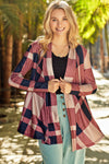 Plaid Open Front Cardigan