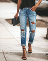 Luxury L'Affaire's Casual Washed Ripped Straight Leg Street Style Jeans