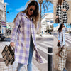 Luxury L'Affaire Women'S Long Plaid Shirt, Large Coat