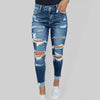 Luxury L'Affaire's Women's Rip Distressed Lined With Plaid Print Curvy-Fit Skinny Jeans