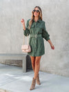 Luxury L'Affaire Women's Belted Long-sleeve Cotton Corduroy Shirtdress