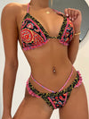 Luxury L'Affaire Women's Ethnic Print Halter Neck Tie Bikini Set
