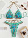 Luxury L'Affaire Women's Ethnic Print Halter Neck Tie Bikini Set