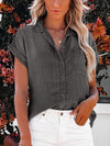 Luxury L'Affaire's Women's Denim Short-sleeve Button-up Shirt