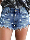 Luxury L'Affaire Women's All Over Star Print Denim Shorts