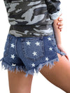 Luxury L'Affaire Women's All Over Star Print Denim Shorts