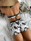 Luxury L'Affaire Women's Printed Bikini Top And High-waist Bottoms Shorts Set