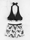 Luxury L'Affaire Women's Printed Bikini Top And High-waist Bottoms Shorts Set
