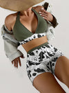 Luxury L'Affaire Women's Printed Bikini Top And High-waist Bottoms Shorts Set