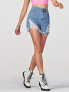Luxury L'Affaire's Women's Ripped High Waist Fray Hem Denim Shorts