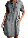 Luxury L'Affaire's Casual Short Sleeve Slim Denim Dress