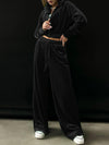 Luxury L'Affaire New Ladies Fashion Long Sleeve Hoodie Gold Velvet Casual Pants Suit
