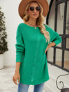 Luxury L'Affaire's Solid Color Button Rope Knit Loose Pullover Sweater