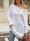 Luxury L'Affaire's Solid Color Button Rope Knit Loose Pullover Sweater