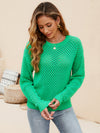 Luxury L'Affaire Women's Solid Colour Knit Cutout Pullover Crew Neck Sweater