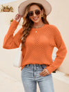 Luxury L'Affaire Women's Solid Colour Knit Cutout Pullover Crew Neck Sweater