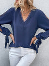Luxury L'Affaire's Women's Long Sleeve Cross-Border Solid Colour Hollow Shirt