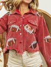 Luxury L'Affaire Corduroy and rugby sequined jacket women's short baseball uniform