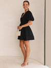 Luxury L'Affaire's Short Skirt Sexy V-Neck Lantern Sleeve Waist Princess Dress