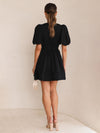 Luxury L'Affaire's Short Skirt Sexy V-Neck Lantern Sleeve Waist Princess Dress