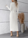 Luxury L'Affaire: Elevate Your Style - New Elegant Solid Colour V-Neck Long-Sleeved Sweater Dress