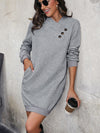Luxury L'Affaire: Elevate Your Style - New Long-Sleeved Solid-Colour Sweatshirt Dress