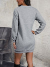 Luxury L'Affaire: Elevate Your Style - New Long-Sleeved Solid-Colour Sweatshirt Dress