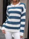 Luxury L'Affaire: Elevate Your Style - New Casual Round Neck Striped Long Sleeve Sweater
