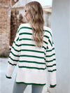 Luxury L'Affaire: Elevate Your Style - New Casual Round Neck Striped Long Sleeve Sweater