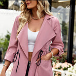Step into the Spring-Summer Season with Luxury L'Affaire's Women's Fashion Lapel Drawstring Trench Coat