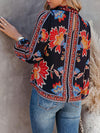 Luxury L'Affaire's Women's Printed Lantern Long Sleeve Loose Casual Shirt
