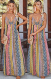Luxury L'Affaire's Women's Sling Deep V Print Long Dress