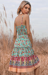 Luxury L'Affaire's Women's Ethnic Print Boho V-Neck Slip Dress