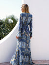 Luxury L'Affaire Women's Sago Print Lanyard Long Sleeve Dress