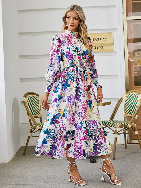 Women’s Floral Print Lace Maxi Dress