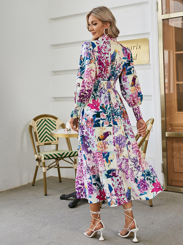 Women’s Floral Print Lace Maxi Dress