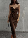Luxury L'Affaire's Women's Cowl Neck Satin Slip Dress