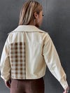 Luxury L'Affaire Women's Bi Patterns With Plaid Print Cropped Jacket