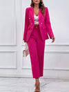 Luxury L'Affaire's Women's Rose Red Professional Suit Set Fashion Two-piece Suit