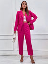 Luxury L'Affaire's Women's Rose Red Professional Suit Set Fashion Two-piece Suit