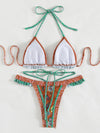 Luxury L'Affaire Women's Ethnic Print Halter Neck Tie Bikini Set