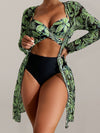 Luxury L'Affaire's Women's Tropical Print Bikini Three-Piece Sets