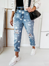 Luxury L'Affaire's Women's Star Pattern Ripped Wash Jeans