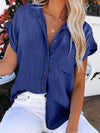 Luxury L'Affaire's Women's Denim Short-sleeve Button-up Shirt