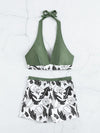 Luxury L'Affaire Women's Printed Bikini Top And High-waist Bottoms Shorts Set