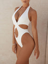 Luxury L'Affaire Women's Solid Color O-ring Cutout One-piece Swimsuit