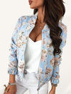 Luxury L'Affaire Women's Floral Print Full Zip Bomber Jacket