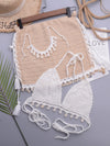 Luxury L'Affaire's Women's Solid Color Summer Beach Bikini Set Handmade Shell Strap Swimsuit Two-piece